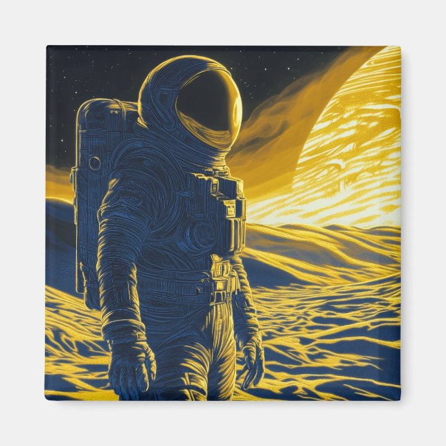 Kvinna Astronaut Magnet (Framsidan)