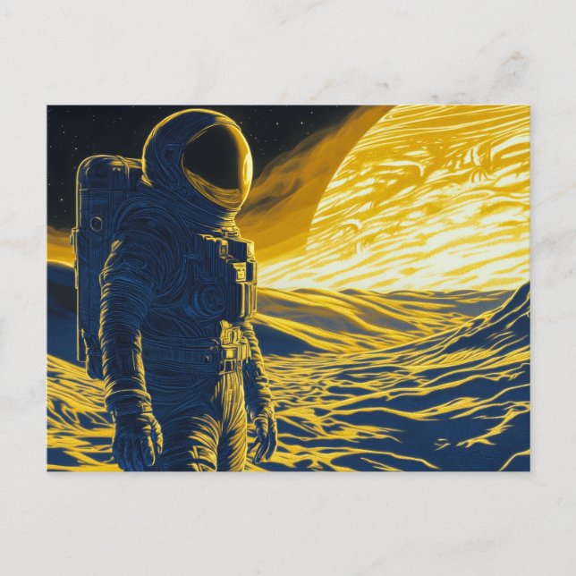 Kvinna Astronaut Vykort (Framsida)
