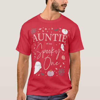 Kvinna Auntie of the Spooky One Girl First Birthda T Shirt