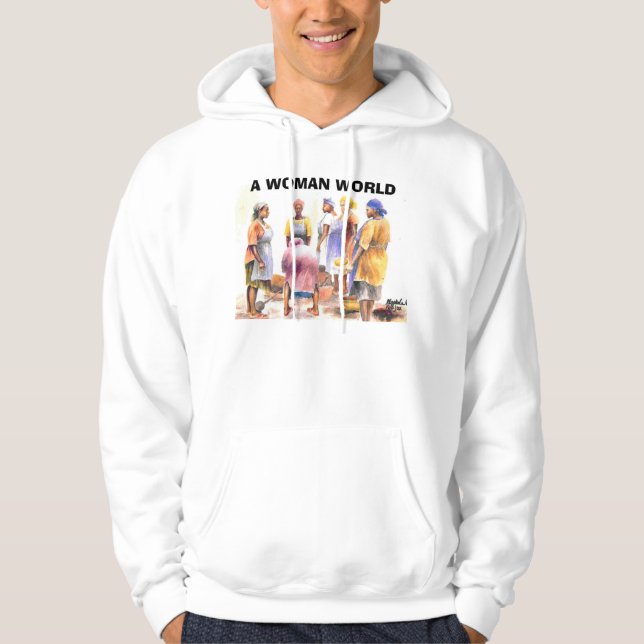 kvinna av afrikan 2, en KVINNAVÄRLD Hoodie (Framsida)