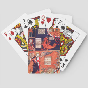 Kvinna av apokalypset som anfallas av Seven Casinokort