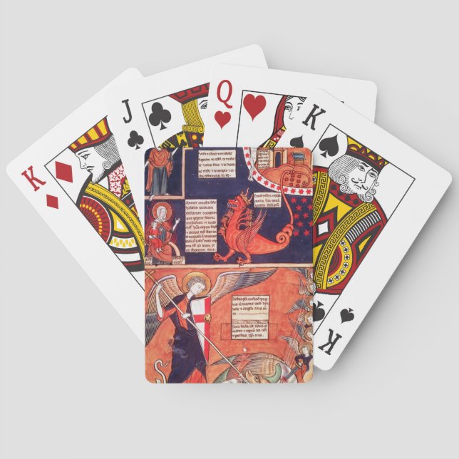 Kvinna av apokalypset som anfallas av Seven Casinokort (Baksidan)
