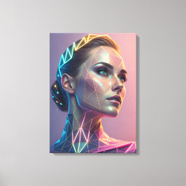 Kvinna av den framtida futuristiska geometriska canvastryck