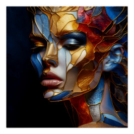 Kvinna av glaset - harmoni i glas och hud perfect poster