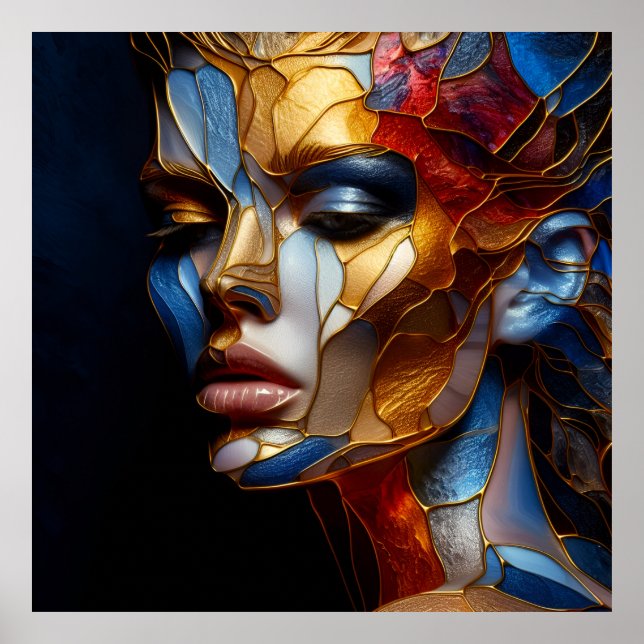 Kvinna av glaset - harmoni i glas och hud poster (Framsidan)