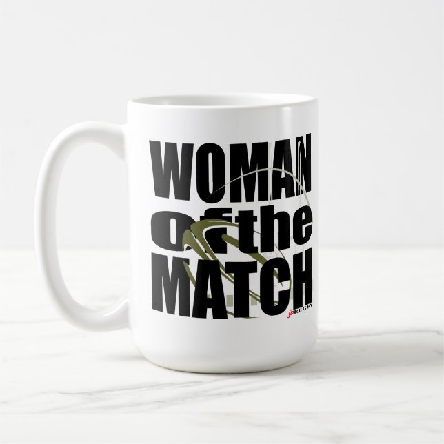 Kvinna av matchen kaffemugg (Vänster)