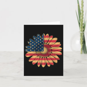 Kvinna Avslappnad Flower American Flagga Stars and Kort