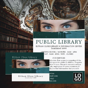Kvinna bakom Bok, bibliotekarien, Bibliotek Visitkort