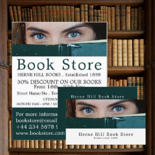 Kvinna bakom Bok, Bok Store Visitkort