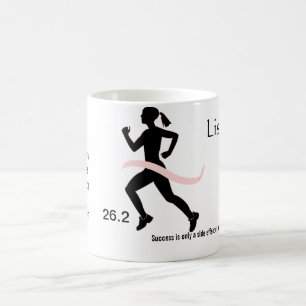 Kvinna band för rosor för maratonmugg kaffemugg