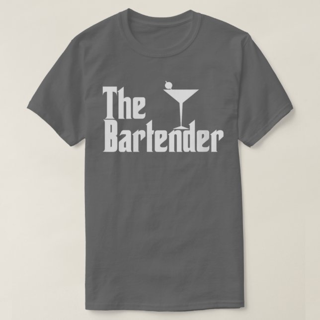 Kvinna Bartender Bartending Funny Parody Retro T Shirt (Design framsida)