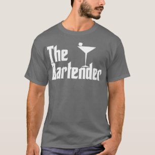 Kvinna Bartender Bartending Funny Parody Retro T Shirt