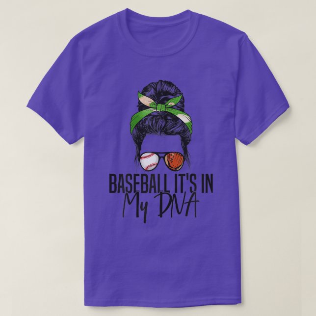 Kvinna Baseball dess i min DNA Fingerprint Funny B T Shirt (Design framsida)