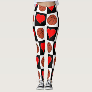 Kvinna basket och hjärtor för basket gulliga leggings