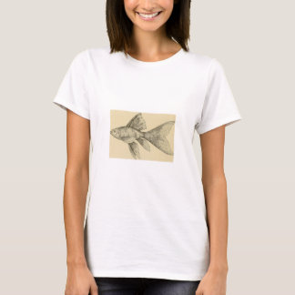Kvinna bästa T-tröja för Boxy skörd med den guld- T-shirt