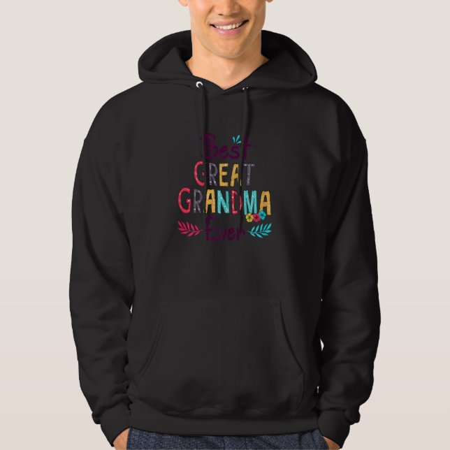 Kvinna Bästa Underbara mormor Aldrig Blommigt Deko Hoodie (Framsida)