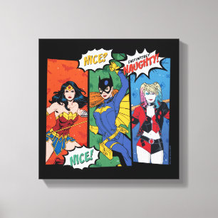 kvinna, Batgirl och Harley Quinn Helgdag Canvastryck