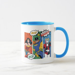 kvinna, Batgirl och Harley Quinn Helgdag Mugg