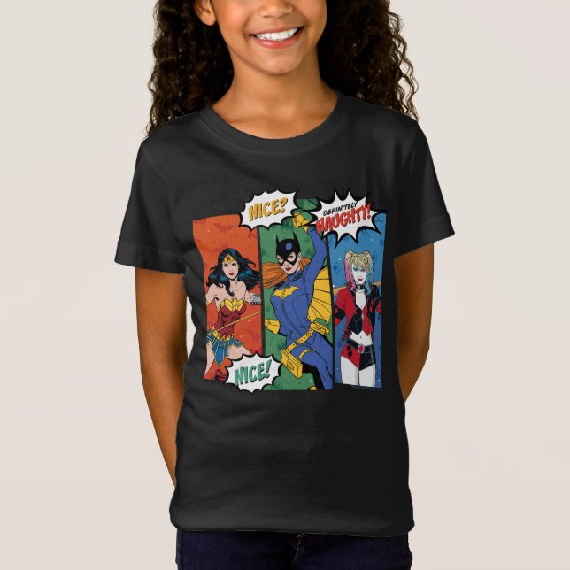 kvinna, Batgirl och Harley Quinn Helgdag T Shirt (Framsida)