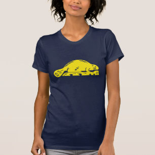 Kvinna bäver T för Oregon statlig flagga T-shirt