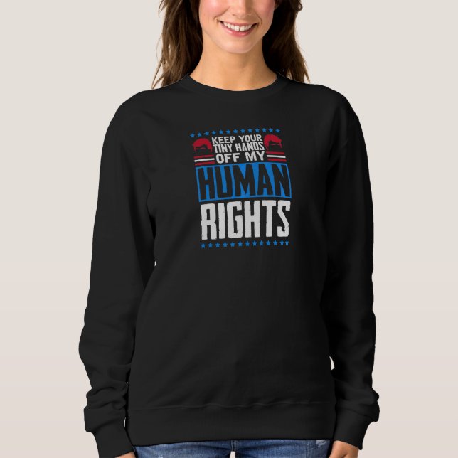 Kvinna Behålla ditt lilla Händer av mina Höger gra T Shirt (Framsida)