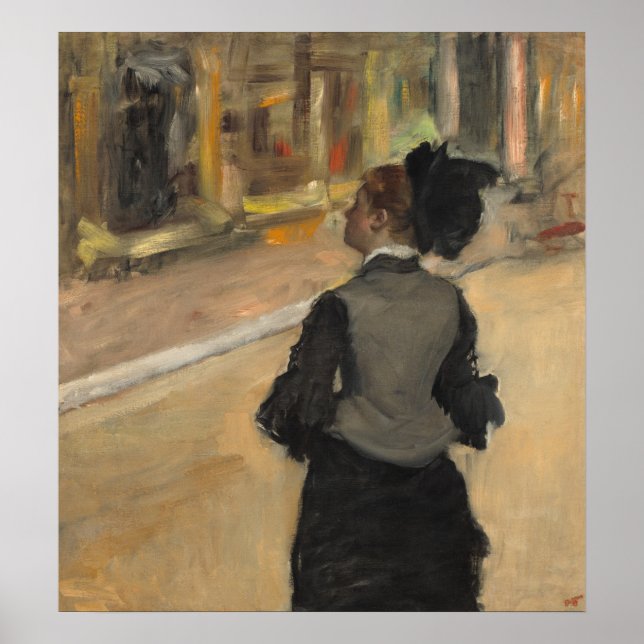 Kvinna, besök på ett museum - Edgar Degas Fine Art Poster (Framsidan)