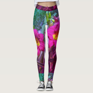 Kvinna beställnings- damasker, dagliljar leggings