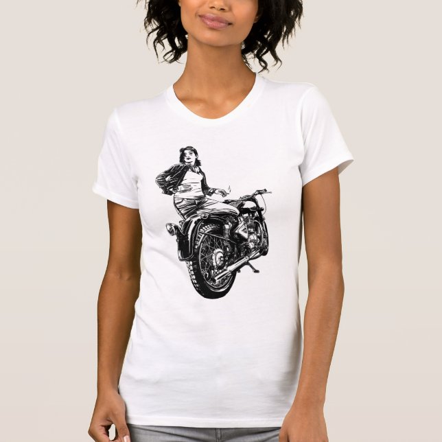 Kvinna biker t shirt (Framsida)
