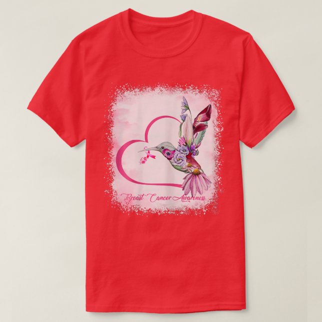 Kvinna Bird Heart Ribbon Solros Bleached Breast T Shirt (Design framsida)