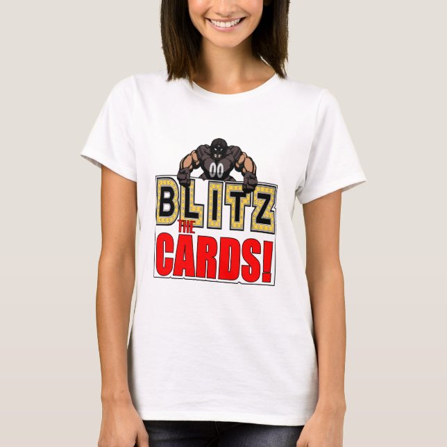 Kvinna Blitz-kort T-Shirt (Framsida)