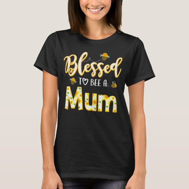 Kvinna Blunda Bee Mamma Mormor mot Mönster Bee T Shirt (Framsida)
