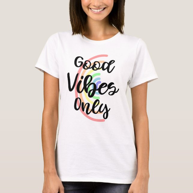 KVINNA BRA T-TRÖJA FÖR VIBES ENDAST T SHIRT (Framsida)