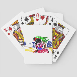 Kvinna bubbelgummi strand casinokort