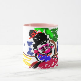 Kvinna bubbelgummi strand mugg