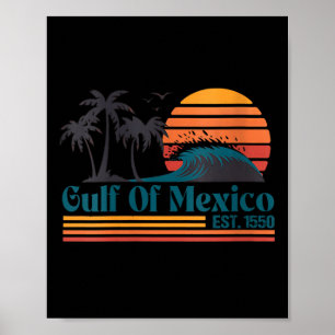 Kvinna Bukt i Mexiko Est 1550 Retro Vintage Beach Poster