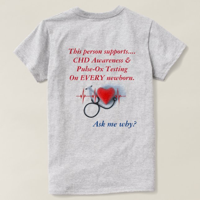 Kvinna CHD-tshirt Tee Shirt (Design baksida)
