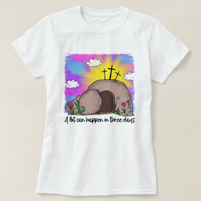 Kvinna Christian Påsk Resurrection T Shirt (Design framsida)