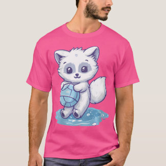 Kvinna Cute Arctic Fox Vatten Polo T Shirt