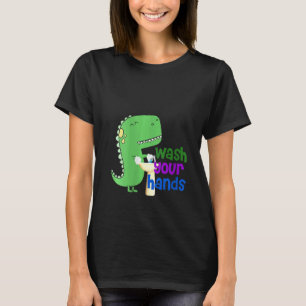 Kvinna Cute Dino T Rex Tvättar Händer Shirt