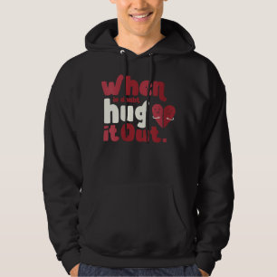 Kvinna Cute Kärlek Hug it out Valentines day Retro Hoodie
