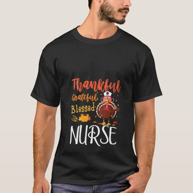Kvinna Cute Nurse Turkey Doktor Thankful Blad H T Shirt (Framsida)