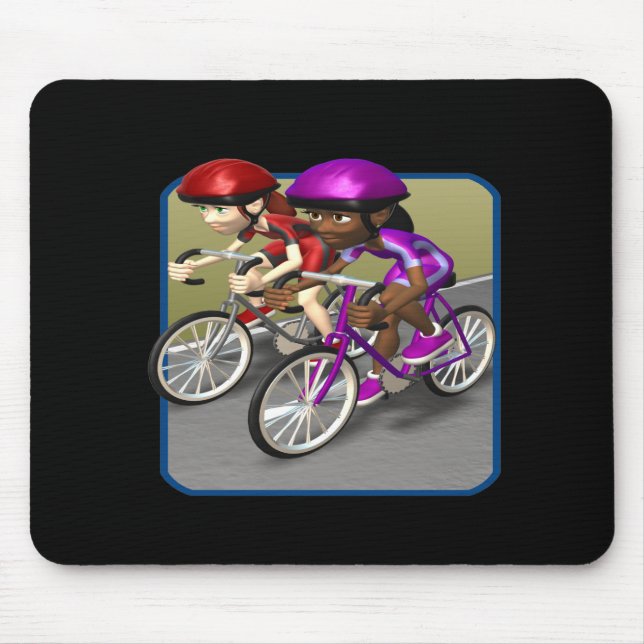 Kvinna cykeltävling musmatta (Framsidan)