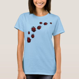 Kvinna dam för nyckelpigaskjorta skjorta för t shirt