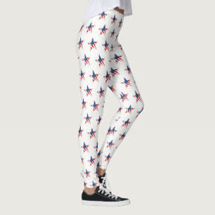 Kvinna Damasker-Patriotiska stjärnor Leggings