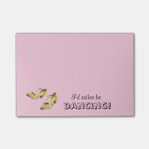 Kvinna dans skor mig skulle dansar ganska post-it block