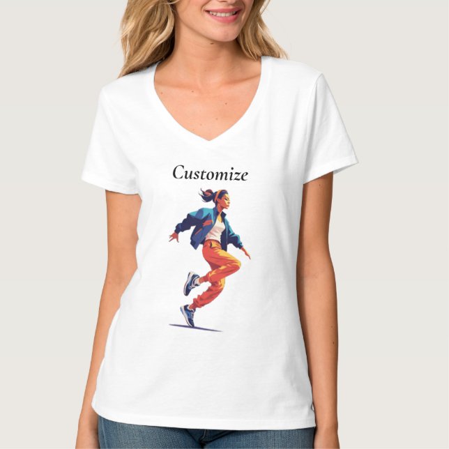 Kvinna Dansare Hip Hop Thunder_Cove T Shirt (Framsida)