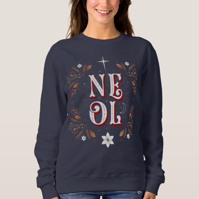 Kvinna de första blåtten för Noel jul T Shirt (Framsida)