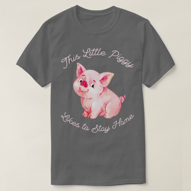 Kvinna den här lilla svinen som gillar att stanna  t shirt (Design framsida)