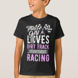 Kvinna den här tjejen Kärlek Dirt Track Tävla Tävl T Shirt