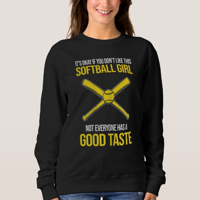 Kvinna det är okej som softball-softball-spel t shirt (Framsida)